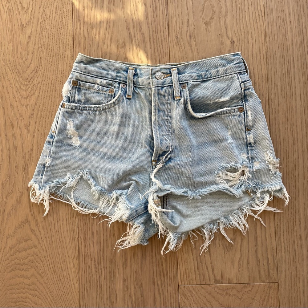 Agolde light was jean shorts